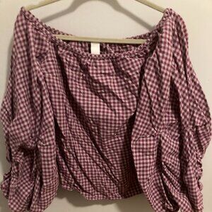 Gingham off the shoulder top